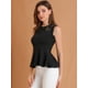 thumbnail image 2 of INSPIRE CHIC Top Peplum Sin Mangas Con Cuello Redondo Y Panel De Encaje De Malla Floral Para Mujer Negro XS, 2 of 7