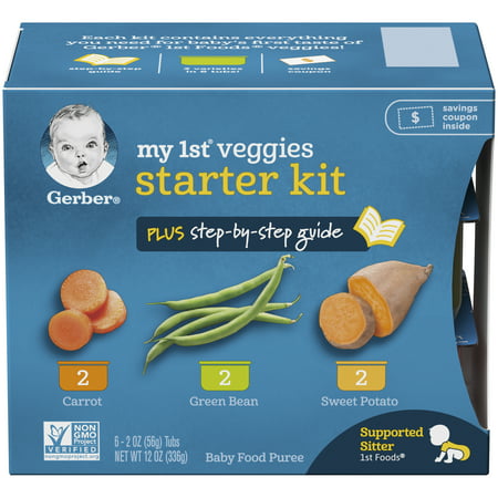 Gerber My 1st Veggies Baby Food Starter Kit 2 oz Tubs , 6 Count (Pack of (Best Veggies To Start Baby On)