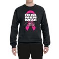 thumbnail image 2 of Real Men Wear Pink Awareness Unisex Crewneck Graphic Sweatshirt, Black, Small, 2 of 3