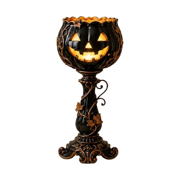 Halloween Decorations, Rustic Black Pumpkin Tealight Candle Holder Set, Farmhouse Halloween Pumpkin Tea Light Candle Holders Decor, Fall Tables Centerpieces for Thanksgiving & Halloween Party 9.84in