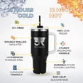 thumbnail image 4 of YANI -40 Oz Tumbler Stainless Steel Vacuum Insulated With Lid And Straw Black Gift, 4 of 6
