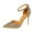 Rose Gold, variant on XIMIN Women's High Heel Pointed Toe Stiletto Pumps Sparkling Shiny Rhinestones Ankle Strap Wedding Bridal Evening Party Dress Shoes Heel (7.5, Gold)