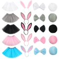 thumbnail image 2 of 4 Uds. Conjunto de disfraz de conejo para niños, falda tutú, diadema con Orejas de conejo, cola de pajarita, 2 of 3