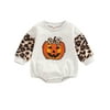 Newborn Baby Girl Boy Clothes Pumpkin Romper Sweatshirt Onesie Long Sleeve Bubble Jumpsuit Halloween Outfit