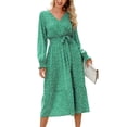thumbnail image 1 of Vestido Largo Maxi Bohemio Floral PRETTYGARDEN con Cuello en V y Mangas Largas, 1 of 5