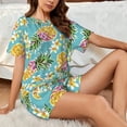 thumbnail image 6 of Bingfone Cute Pineapples Print Pajamas Sets for Women Soft Short-Sleeved Pjs with Lounge Shorts Two Piece Sleepwear, 6 of 8