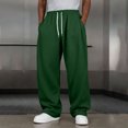 thumbnail image 7 of FRSASU Men’s Baggy Sweatpants with Elastic Drawstring Waist, Wide-Leg Casual Loose Cotton Joggers with Deep Pockets Green, 7 of 7