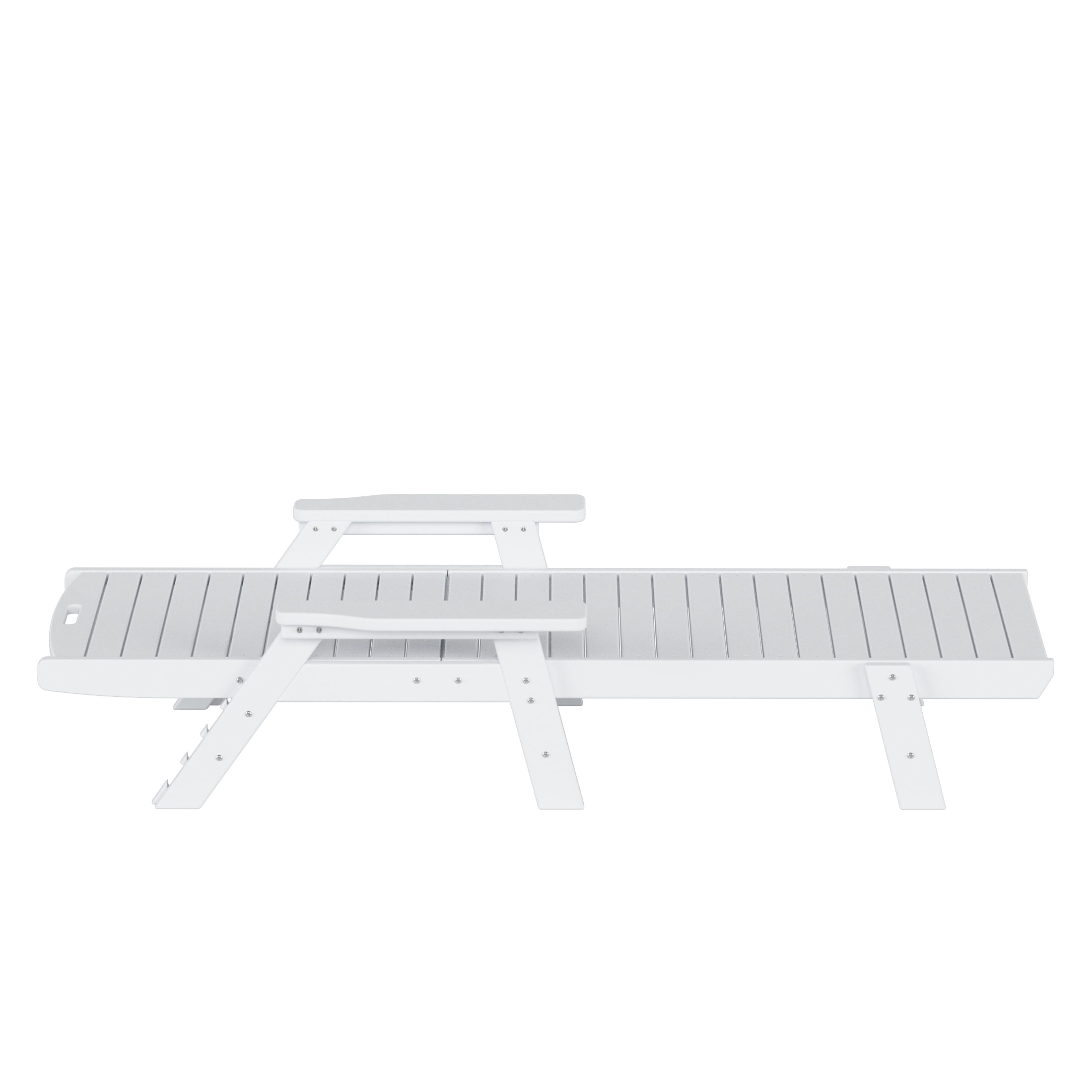 Westin Outdoor Plastic Adjustable Backrest and Rust Resistant Outdoor Chaise Lounge White