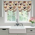 thumbnail image 4 of Farmhouse Rooster Tie Up Curtains 45 Inches Long, Kitchen Window Curtains Over Sink, Vintage Watercolor Flowers Wood Grain Small Window Curtains Shade Balloon Curtains Valances for Bedroom 34"x45", 4 of 8