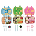 thumbnail image 2 of Lonchera Lunch box bento portátil para niños y adultos con 5 compartimentos de sellado hermético, libre de fugas y cubiertos incluidos, BPA FREE Happy Life  Lonchera Lunch box bento portátil para niños y adultos, 2 of 10
