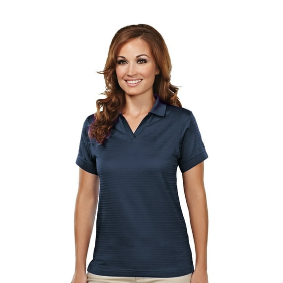 Tri-Mountain AURA 402 Basket Pattern Johnny Collar Polo Shirt, Large, Navy