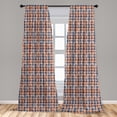 thumbnail image 5 of Ambesonne Fashion Curtains, Checkered Brushstrokes Art, Pair of 28"x84", Dark Peach Night Blue, 5 of 5