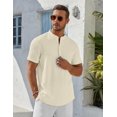 thumbnail image 5 of COOFANDY Men's Short Sleeve Shirts Casual Button Henley Shirt Classic Summer Solid T Shirts, 5 of 7
