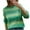 Green, variant on Herrnalise Women's Knitted Crop Tops Long Sleeve Round Neck Color Stripe Pullover Casual Fashion Sweater Pullover Jumper Sweaters