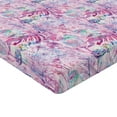 thumbnail image 4 of Ambesonne Floral Fitted Sheet, Fantasy Art Garden Leaves, Full Size, Fuchsia Sea Green, 4 of 5