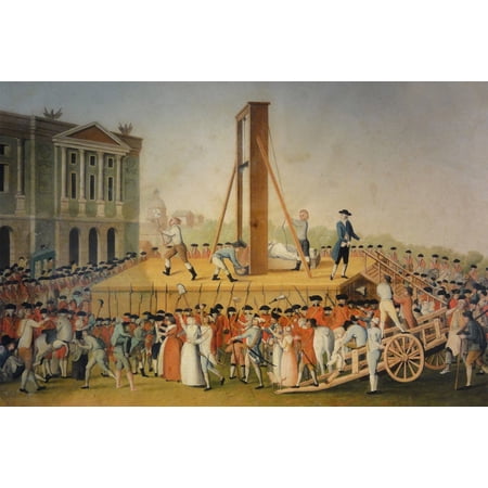 24x36 gallery poster, Marie Antoinette's execution by guillotine on 16 October 1793, French Revolution