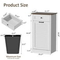 thumbnail image 4 of HARIPUL 13 Gallon Tilt Out Trash Cabinet, Freestanding Kitchen Trash Cabinet with Louvered Door,White, 4 of 6