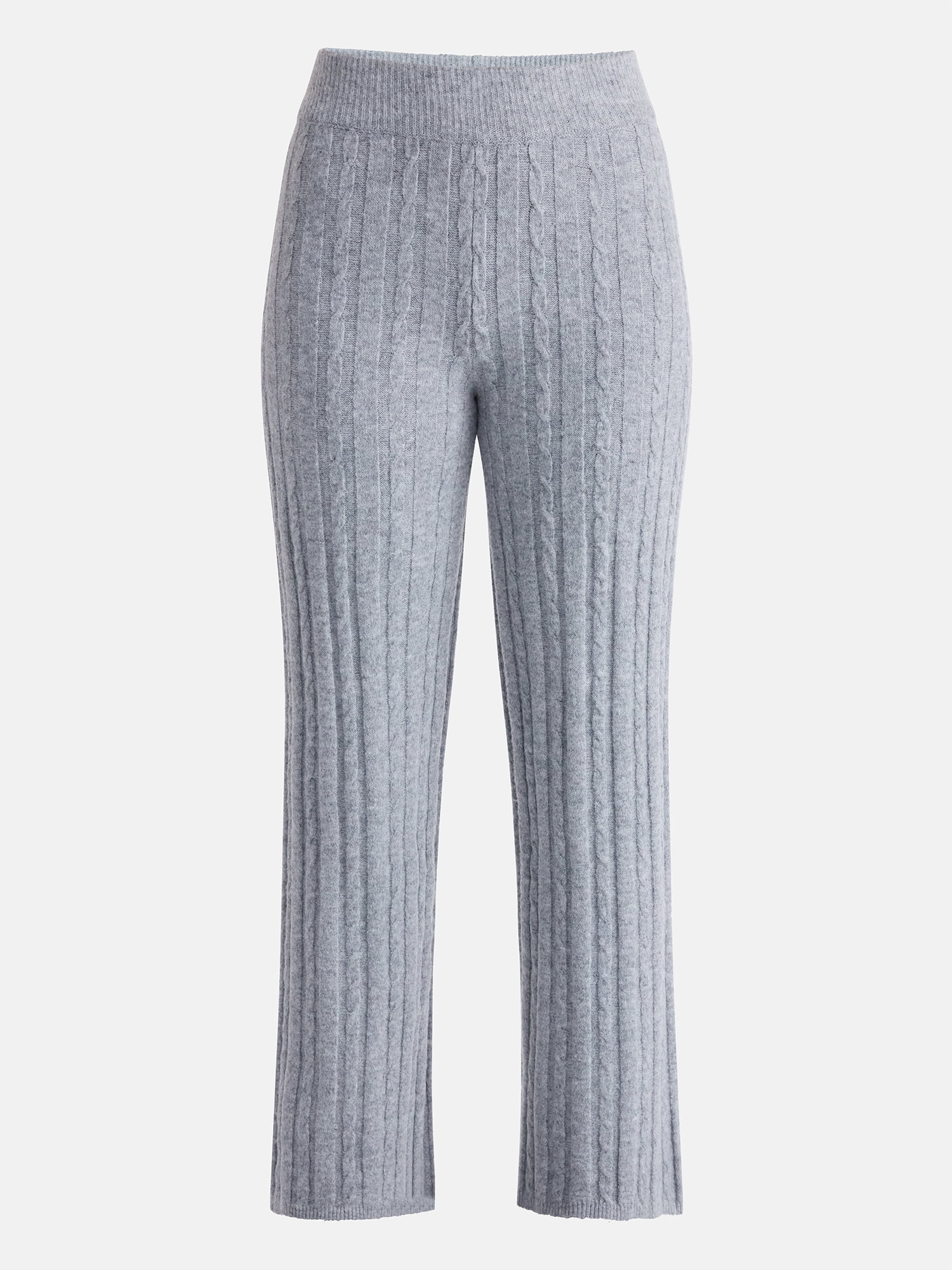 No Boundaries Cable Knit Sweater Wide Leg Pants, 30'' Inseam