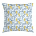thumbnail image 1 of Pine Cone Throw Pillow Cushion Cover, Conifer Branches Autumn Fall Season Theme Noel Winter Inspirations, Decorative Square Accent Pillow Case, 18 X 18 Inches, Earth Yellow Dark Blue, by Ambesonne, 1 of 2
