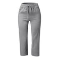 thumbnail image 4 of XIAONU Button Accent Capri Pants for Women Solid Pockets Casual Wear Capris, 4 of 4