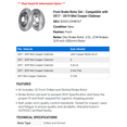 thumbnail image 2 of Front Brake Rotor Set - Compatible with 2017 - 2019 Mini Cooper Clubman 2018, 2 of 2