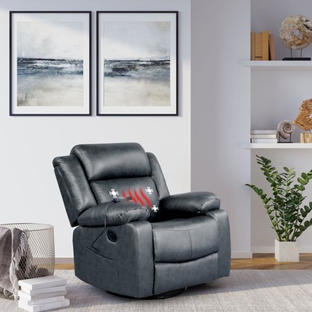 Relax A Lounger - Maxima Swivel Recliner - Dark Grey