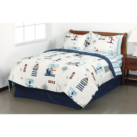 Mainstays Coordinated Bedding Set, Lighthouse - Walmart.com