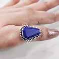 thumbnail image 4 of Coffin Lapis Lazuli Ring, Natural Afghani Lapis Ring, September Birthstone Ring, Womens Ring, Coffin Ring, 925 Sterling Silver, Christmas, Handmade, Statement Jewelry, Coffin Shape Gemstone Ring, 4 of 7
