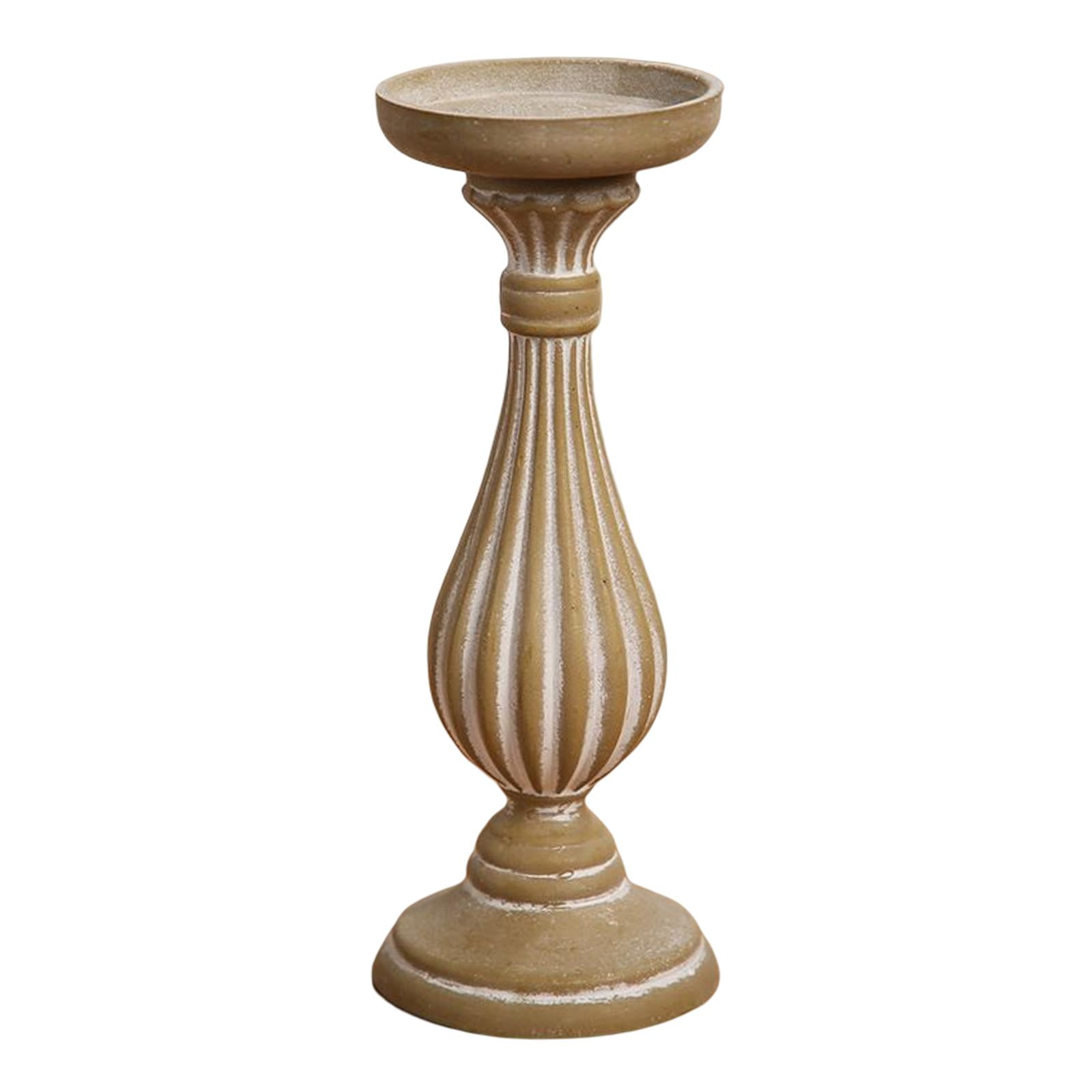 Candle Holder Photographic Prop Roman Pillar for Living Room Farmhouse Home 10x10x28cm Brown