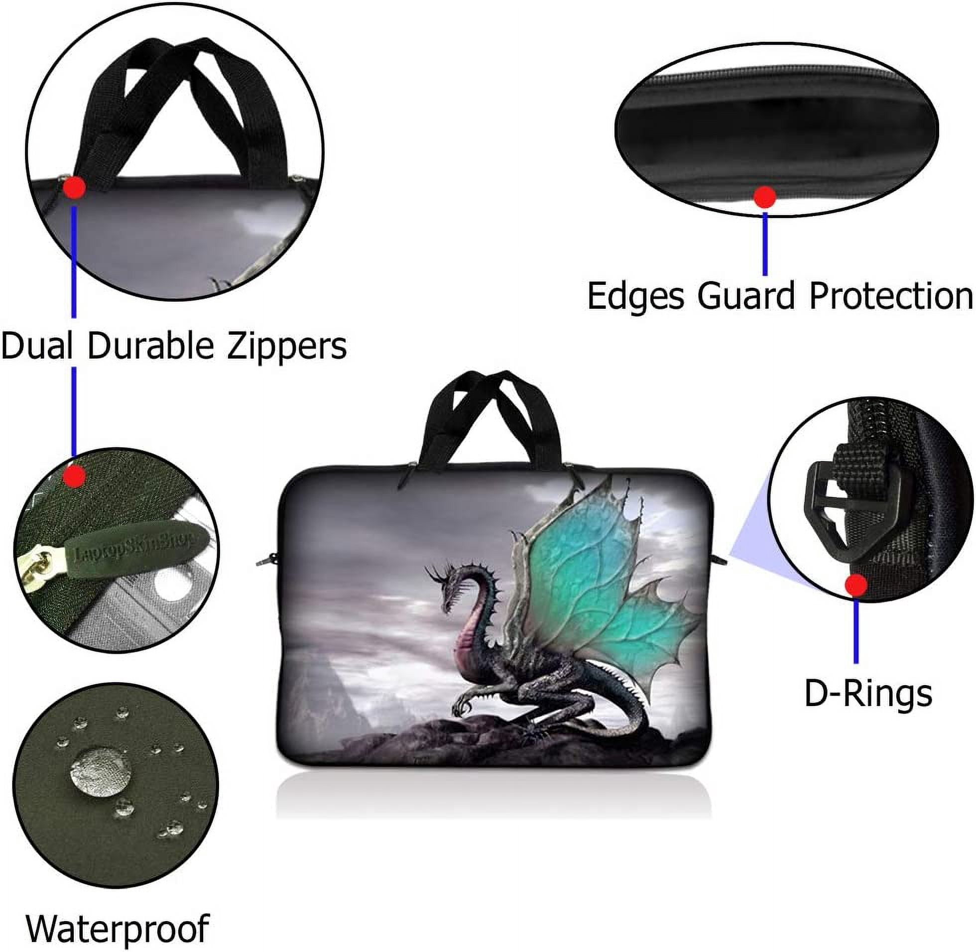 LSS 15.6 inch Laptop Sleeve Bag Carrying Case with Handle for 14" 15" 15.4" 15.6" Apple MacBook, Acer, Dell, Hp, Sony, Flying Dragon