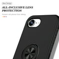thumbnail image 6 of ELEHOLD Rugged Case For iPhone 16e / SE4 2025 Magnetic Shockproof Cover, 360° Rotable Ring Kickstand, Enhanced Camera Protection, Black, 6 of 7