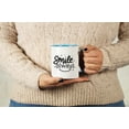 thumbnail image 2 of Inkdotpot Smile Always 11oz CeramicCoffeeMug Positive Inspirational Quotes Gift For Employee Boss Coworkers -Blue, 2 of 6