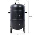 thumbnail image 3 of Charcoal Smoker Grill Wood Smoker Grills Outdoor Cooking 16 Inch Vertical Smoker Portable BBQ Grill for Camping, Black as picture, 3 of 9