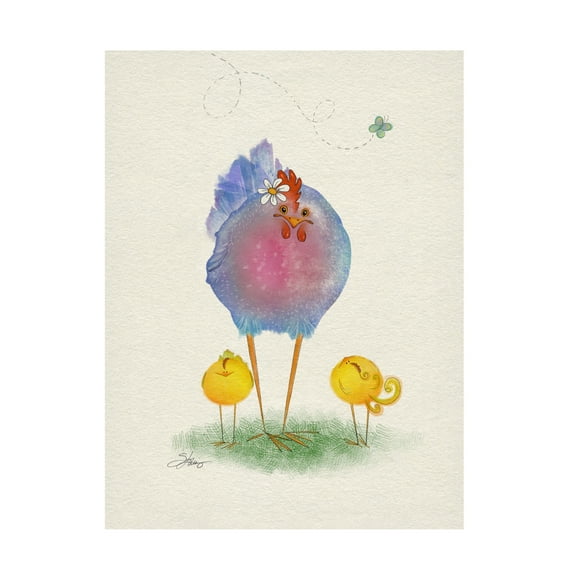 Canvas Wall Art - Shanda Louis 'Flora Hen' Wall Art for Living Room, Bedroom, or Office Décor by Trademark Fine Art - 14 x 19 Inches