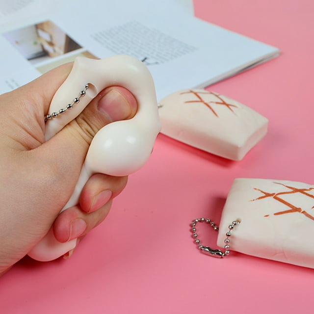Lubelski Pinch Toy Soft Texture Flexible Simulated Quick Recovery with Key Chain Reduce Pressure Gift Japanese Tofu Anti-stress Squeeze Toy Daily Use