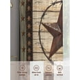 thumbnail image 3 of Texas Star Brown Sheer Curtains for Living Room Bedroom Country Star Rustic Vintage Wooden Sheer Curtains 84 Inch Long 2 Panels Set Light Filtering Curtain Window Treatments Drapes for Dining Room, 3 of 6