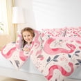 thumbnail image 4 of Manfei Kawaii Pink Snake Bedding Comforter Set for Kid, Cartoon Flower Floral Twin Comforter Sets, Boho Hippie Animal Reversible Bedding Set, Luxury Bedroom Decor, 2 Pieces, 4 of 8
