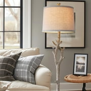 Oneach 59.75 Farmhouse Floor Lamp with Lamp Shade,Retro Tree Trunk Deco Standing Lamp for Bedroom, Living Room, Office
