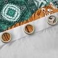 thumbnail image 5 of Feelyou Cartoon Jungle Tiger Black Out Curtains, Green Tribal Aztec Curtains Pack of 2 (42x63 Each), Vintage Bohemian Style Bedroom Curtains, Blackout Curtains Bedroom Decor, 5 of 7