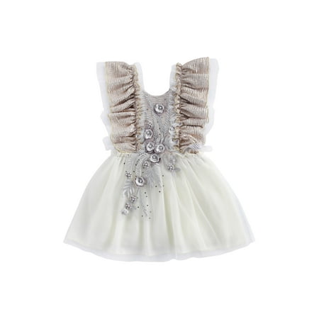 

Felcia Newborn Girl Dress Flower Embroidery Sleeveless Dress Baby Sundress