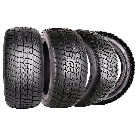 Set 4 WOLF PACK 215/35-12 Golf Cart Tires Non-Directional Tubeless Tire Multi-Terrain Tire with Superior Traction and Mud-Resistant Self-Cleaning Tread Design for Long-Lasting Performance