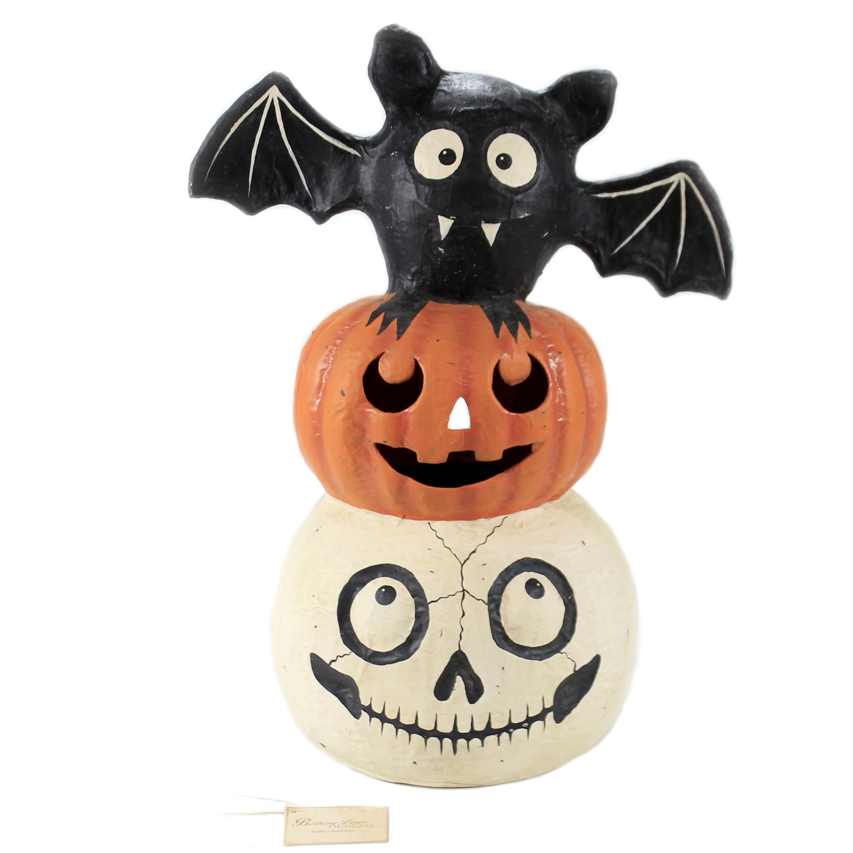 Halloween HALLOWEEN TOTEM POLE Paper Mache Bethany Lowe Bat JOL ...