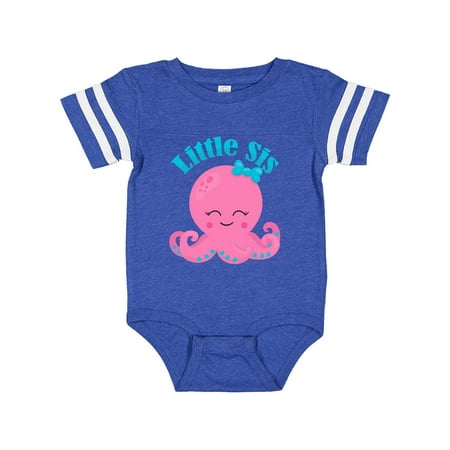 

Inktastic Cute Octopus Little Sis Gift Baby Girl Bodysuit