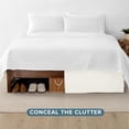 thumbnail image 4 of jaycorner. Iconic Collection Queen Size Pleated Egyptian Cotton Bed Skirt 25" Tailored Drop, (Light Blue, Stripe), 4 of 5