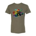 thumbnail image 2 of Wild Bobby, Colorful Rainbow Moose Head Wildlife Animal Lover Mens Premium Tri Blend T-Shirt, Military Green, Large, 2 of 3