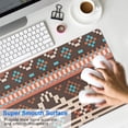 thumbnail image 4 of Long Mouse Pads for Desk,Boho Blue Pixel Ethnic Pattern Desk Mats on Top Of Desks, Desk Mouse Pad Extra Large with 3mm Non-Slip Base and Stitched Edge for Gaming,Office,Work,Home 31.5"x11.8", 4 of 6