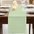 thumbnail image 3 of Sage Green 120 Inch Table Runner, Grid Checkered Plaid Gingham Lattice Trellis Farmhouse Dresser Scarf Cotton & Linen Tablerunner for Dining/Kitchen Island/Holiday Party Décor 13" x 120", 3 of 9