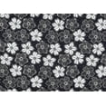 thumbnail image 2 of Zelouf Poppy Flower Sketch Print On Bridal Satin W/trans  , Sewing, DIY, Crafts Fabric by the Yard, Black/white/silver, 3 Yard, 2 of 2