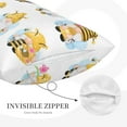 thumbnail image 3 of Sikiie Gnomes Honey Bee Print Plush Pillow Cover, Wrinkle-proof and Stain-resistant Pillow Protector without Pillow Core, Home Decoration-20"x30", 3 of 6