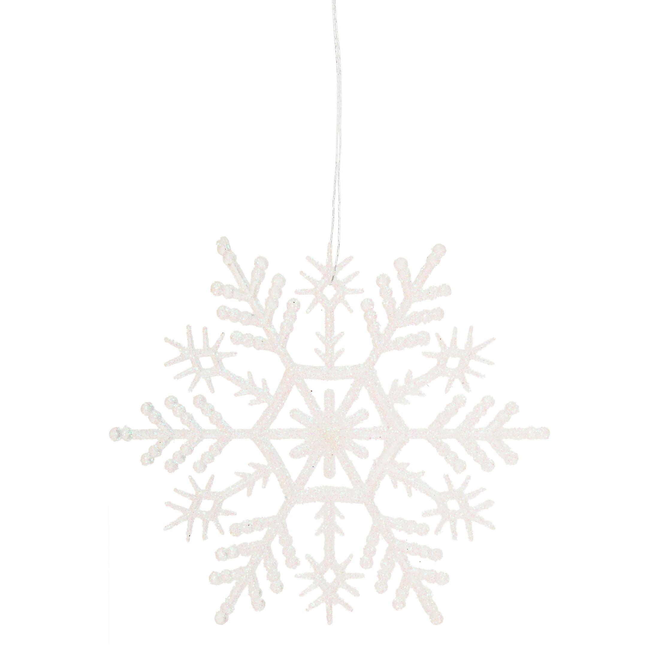 20-Count White Glitter Snowflake Christmas Ornaments, 3.9", by Holiday Time